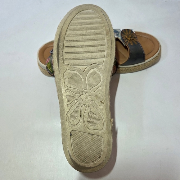 L'artiste Yahima Espadrilles Boho Multicolor Floral Casual Platform Sandal Sz 38 - Picture 10 of 11